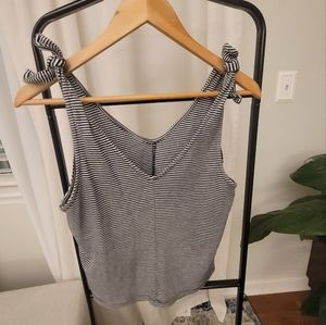 Striped tie shoulder tank - organic cotton, so versatile